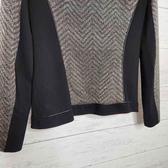 Lafayette‎ 148 New York Size 8 Black Tweed Chevron Jacket - Picture 9 of 11